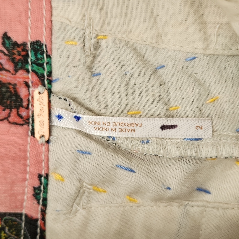 Free People Patchwork Multi-Color Straight Leg Tr… - image 7